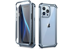 Dexnor Etui do Apple iPhone 13 Pro Max (6,7 cala), 360 stopni na całą obudowę, odporne na wstrząsy przednie i tylne etui ochronne z wbudowaną osłoną ekranu - Niebieski