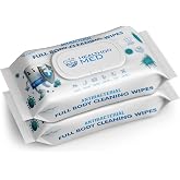 HEALTHON MED Antibacterial Wet Body Cleansing Wipes (Set of 50 X 2, Large) Suitable for Camping, Travel and Patient Care