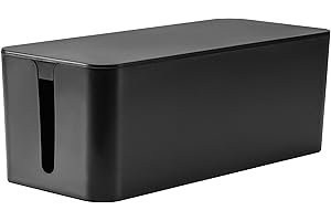 RICOO Kabelbox schwarz Z3201-B Kabel Organizer Box 32 x 13,5 x 12,7 cm Steckdosenbox Aufbewahrungsbox zum Steckdosen Verstecken Kabelsammler Kabelaufbewahrung