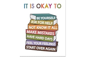 arricraft 1 Pc Mental Health Wall Posters, Boho Classroom Book Decor Therapy Counseling Office Decor Rectangle Positive Educational Poster for Art Counselor Office 25.4x20.5cm