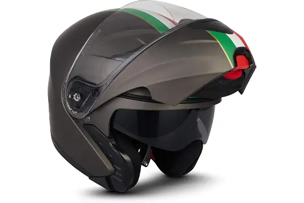 Moto Helmets® F19 «Gloss Black» Casco de moto, modular, abatible, casco integral para moto, ECE 22.05, visera solar con cierre rápido, funda, XS–XXL (53-64 cm)