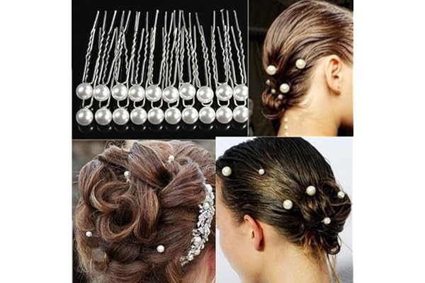 Snner 20PCS Mariage Femme Clip Pince Pic Barrette epingle a Cheveux Bijoux Perle Nacre