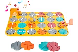 SGILE Puzzle Labyrinthe 24 PCS, Construction de Routes pour Enfants 3+, Casse-tête pour Bambin avec Une Jolie Voiture, Jouets STEM pour Garçons Filles 3 4 5 6 7 Ans Cadeau(véhicule d'ingénierie)