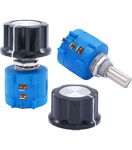 Popesq Potentiometer 250K Linear – 3 Stück, Für PCB, 6mm Achse, Inkl. Mutter & Scheibe
