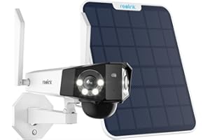 Reolink Duo 2, Bezprzewodowa Kamera 4K 8MP z Podwójnym Obiektywem, Kąt 180°, WiFi 2,4&5GHz, Wykrywanie Ludzi/Pojazdów/Zwierząt, Kolorowa Noktowizja, IP66, Dwukierunkowe Audio + Panel Słoneczny (6W)
