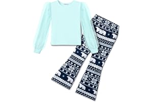 Arshiner Clothing Sets for Girls Corduroy Long-Sleeved Shirt with Flared Trousers Checked Leopard Autumn Sweatshirt with Leggings Winter Children's Outfits Tracksuit 4-11 Years