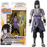 BANDAI - Naruto Shippuden Anime Heroes Action Figure Sasuke Uchiha 15cm - 36902 Multicolor - Articulated Figures Grab Your Fa