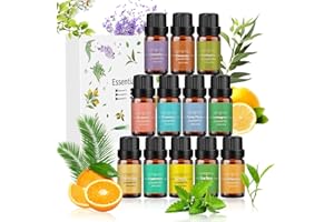 ‎AULAYA Ätherische Öle Set 12 x 10 ml, 100% naturreines Aromatherapie Duftöl Geschenkset für Diffuser, Luftbefeuchter, SPA, Seife & Kerzen - Rosmarin, Weihrauch, Ylang-Ylang, Bergamotte, Eukalyptus