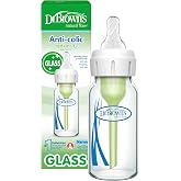 Dr. Brown's 4 oz/120 ml Dar Ağız Cam Biberon, Tekli Paket | Kolik azalttığı klinik olarak kanıtlanmış, Seviye 1 yavaş akış ni
