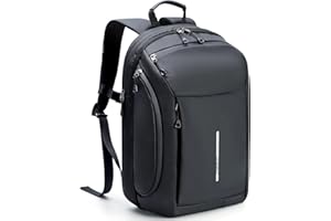 Lekeinchi Zaino da Viaggio Donna Uomo Grande, Zaino Porta PC per Laptop da 17 Pollici, Zaino Business Impermeabile Bagaglio a Mano Zaini Casual Lavoro Business Viaggi Scuola, Nero