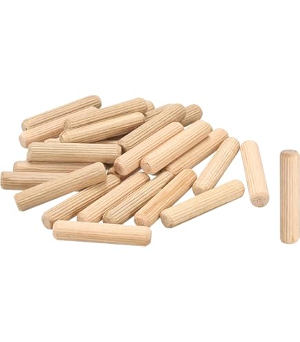 M6 M8 M10 M12 HARDWOOD DOWELS PIN WOODEN CHAMFERED FLUTED PIN WOODWORK