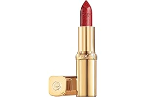 L'OREAL PARIS L'Oréal Paris Make Up Rossetto Lunga Durata Color Riche, Colore Pieno, Finish Satinato, 345 Cherry Crystal, Confezione da 1