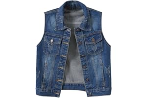 IQYU Chaleco vaquero para mujer con remaches negros punk – chaleco vaquero para mujer tallas grandes chaqueta vaquera sin mangas oversized chaleco ligero de verano elegante chaleco tradicional elástico