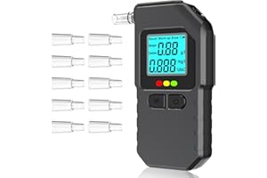 woeaozy Ethylotest Electronique - Alcotest Numerique avec 10 Embouchures, Etiloteste Electronique, ethylometre mesures de Haute précision, pour Tests personnels domestiques, MR1101