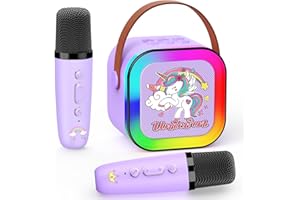 Dromlag Einhorn Geschenke für Mädchen, Karaoke Maschine Kinder Spielzeug ab 3-12 Jahre Mädchen Mikrofon Kinder Spielzeug Mädchen 3-12 Jahre Karaoke Mikrofon Bluetooth