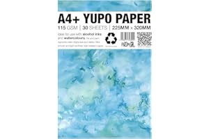 Punkcards - Yupo Paper - Alcohol Inks - Yupo Paper A4 - Alcohol Ink Art Paper - for Artists and Painters - 30 Sheets - 115gsm - A4+ - 225mm x 320mm