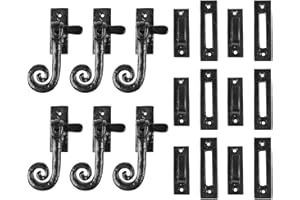 Hammer and Tongs - Curly Tail Window Fastener - Left Handed - W45mm x H115mm - Black - Pack of 6