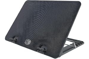 Cooler Master NotePal ErgoStand IV Laptop Cooler - Design Ergonomico, 5 Impostazioni di Altezza, Ventola Silenziosa da 140 mm, Scheda Full Mesh, Striscia LED, Hub USB, Supporta Notebook Fino a 17"