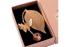 Toirxarn Metalowy liść zakładka prezenty urodzinowe na Walentynki dla kobiet dziewcząt jej dziewczyny panie nauczyciela mamy babci żony (w zestawie pudełko prezentowe z papieru kraftowego)