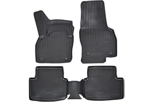 ‎J&J AUTOMOTIVE J&J AUTOMOTIVE 3D Rubber Car Mats Floor Mats Compatible with Kamiq from 2019, Edge Approx. 4 cm, All Weather, 4-Piece Set, Premium Quality