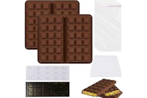 BDHYYM 2 Pezzi Stampo per Cioccolato in Silicone,Stampi per Cioccolatini in Silicone,Stampi Cioccolatini,Stampo per Cioccolato Dubai,Stampo Tavoletta Cioccolato,per Cioccolati,Cialde,Caramelle