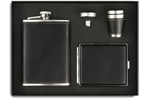 PEPOYO AI Flasque a whisky Alcool, Flasque a Alcool Portable, Fiole alcool in acciaio inox, 260ml - Pour bar, fête, camping, barbecue - (boîte noire)