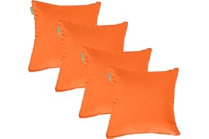 Gardenista 18" Garden Scatter Cushion | Outdoor Water Resistant Garden Furniture Pillow | Soft and Comfy Patio Furniture Cushions | Throw Pillows for Sofa, Couch, Balcony - 4 Pack (Orange)