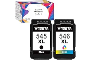 WISETA 545 XL 546 XL Tintenpatrone als Ersatz für Canon Druckerpatronen 545 546 PG-545XL CL-546XL für Pixma MX495 TR4550 TS3150 TR4551 MG3050 MG2555S MG2550S MG2950 MX490 iP2850 (1 Schwarz, 1 Farbe)