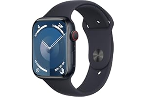 Apple Watch Series 9 GPS + Cellular 45mm Smartwatch con cassa in alluminio color mezzanotte e Cinturino Sport mezzanotte - M/L. Fitness tracker, app Livelli O₂, display Retina always-on