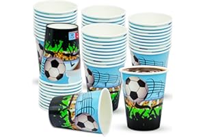 HNH Football Party Paper Cups Set Disposable 12oz Pack of 50
