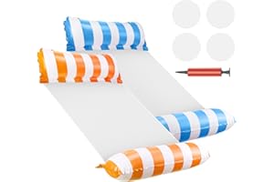 OSZNMMG 2 Pack Inflatable Pool Floats Hammock,4-IN-1 MultiPurpose Pool Inflatables for Adults,Inflatable Pool Float with Manual Air Pump,Portable Floating Chair Bed for Pool Lake Beach
