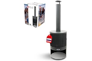 HEAT Outdoor Living Hamar -Brasero Exterior - Acero - Jardineria - Brasero - Jardin - Estufa Exterior - Chimeneas Exterior Chimenea de Jardín 47x47x148 cm