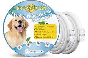 PROZADALAN Collar Antipulgas para Perros, Collar Antiparasitario e Impermeable de 65cm para Perros, 12 Meses Eficaz para Repeler Pulgas y Garrapatas Durante, Apto para Perros Pequeños, Medianos y Grandes (2-pcs)