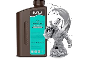 SUNLU Nylon comme résine pour imprimante 3D, résine photopolymère forte et durable pour imprimantes LCD/DLP/SLA, durcissement UV 395-405nm, résine pour pièces fonctionnelles et prototypes,1000g Gris
