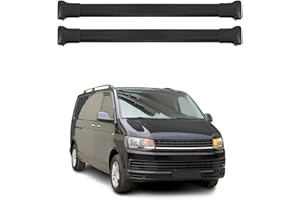 OMAC Barres de Toit transversales Compatible avec VW T6 Transporter 2015-2021 Aluminium Noir