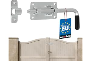 KOTARBAU® Garagedörrlås 220 mm bultstång galvaniserad silver med gummihandtag