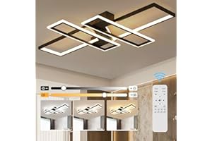 EIDISUNY LED Ceiling Light Dimmable Rectangle 94W Black Ceiling Light with Remote Control for LivingRoom Bedroom LED Modern Ceiling Lighting Kitchen Diningroom Office Hallway Country House - 94W Black