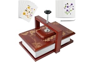 Whemyreat - Prensa de flores de madera para encuadernar con kit de bricolaje para plantas de flores prensadas, 6 piezas