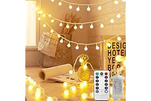 Useber Fairy Lights Plug in Globe String Lights 8 Lighting Modes with Remote Timer Control for Bedroom Garden Wedding Outdoor/Indoor Patio Gazebo Bedroom Party Christmas Decorations (Warm)