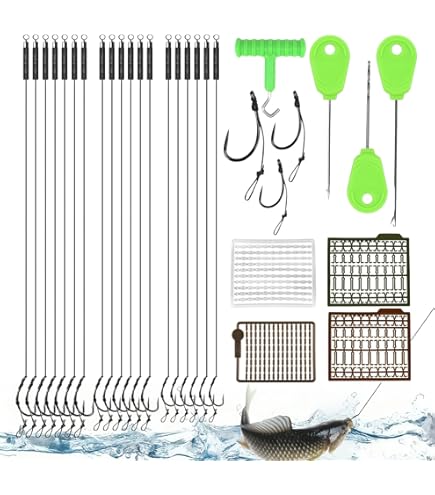 4BIG.fun Vlottermontageset met voedermand en vishaak, oppervlaktemontage, voor karpers, vissen, klaar om te monteren, viskoffer, accessoires