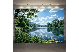 FENDROM Lake In Deep Forest Mountain Tapestry Wall Hanging for Bedroom Aesthetic, Nature Tree Landscape Wall Tapestries, Scenic River Backdrop Wall Mural Covering for Dorm Living Room Decor