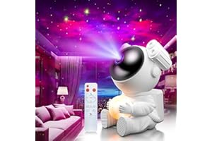 MYSTILUCK Astronaut Sternenhimmel Projektor mit Mondlampe, LED Nachtlicht für Kinder & Erwachsene mit Timer & Fernbedienung, Ideal als Weihnachts- & Geburtstagsgeschenk für Schlafzimmer, Kinderzimmer & Party