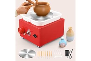AOMDOM Torno Alfarero, 2000RPM Rueda de Cerámica con Velocidad Estable y Ajustable, Kit Ceramica con Herramientas de Alfarería Adecuado para Tiendas de Bricolaje de Alfarería