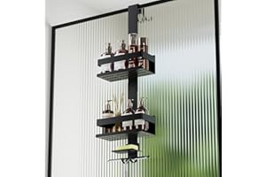 Laimew Duschablage ohne Bohren Badezimmer Organizer, Badregal Duschregal ohne Bohren, Duschablage zum Hängen für Glasduschtüren, Duschregal zum Hängen Shampoo Halterung für Dusche,Badezimmer Regal