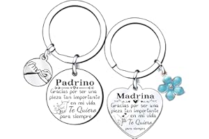 XQXQXZ 2ps regalo padrinos llavero llavero padrino y madrina regalo llavero del padrino madrina idea regalo día de pascua bautismo mejor padrino madrina