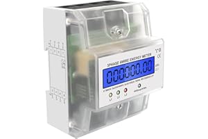 ‎TANXIS LCD Digitaler Stromzähler, Stromzähler 3-Phasen 4-Draht, Geeicht Drehstromzähler 230 / 400V, Drehstromzähler Hutschiene