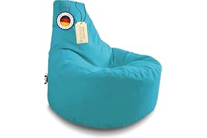 ‎PATCH HOME PATCH HOME Gamer Kissen Lounge Kissen Sitzsack Sessel Sitzkissen In & Outdoor geeignet fertig befüllt | Türkis - Ø 80cm x Höhe 90cm - in 2 Größen und 25 Farben