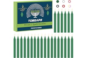 Tobeape Spell Chime Candles 24 pcs Green Candles, 4" Tall Unscented Mini Taper Candle for Witchcraft, Wiccan Altar, Magic Tools, Rituals, Prayer, Meditation and Party Decoration