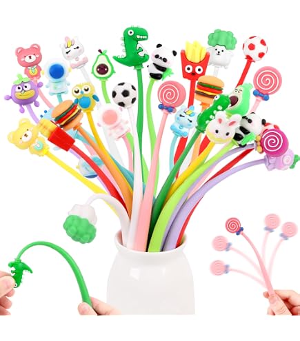 Set De 32 Stylos Kawaii - Animaux Cartoon Anti-Stress - Stylos Basculeurs - Cadeau Enfant 5-10 Ans - Écriture Douce