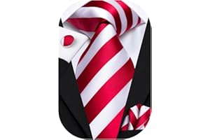 Hi-Tie Herren Krawatte Schwarz Paisley/Plaid/Streifen/Einfarbig Krawatten Set Einstecktuch Manschettenknöpfe Business Formal Hochzeit Meeting Geschenkbox in verschiedenen Farben